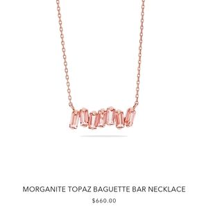 SUZANNE KALAN MORGANIT TOPAZ BAGUETTE BAR NECKLACE